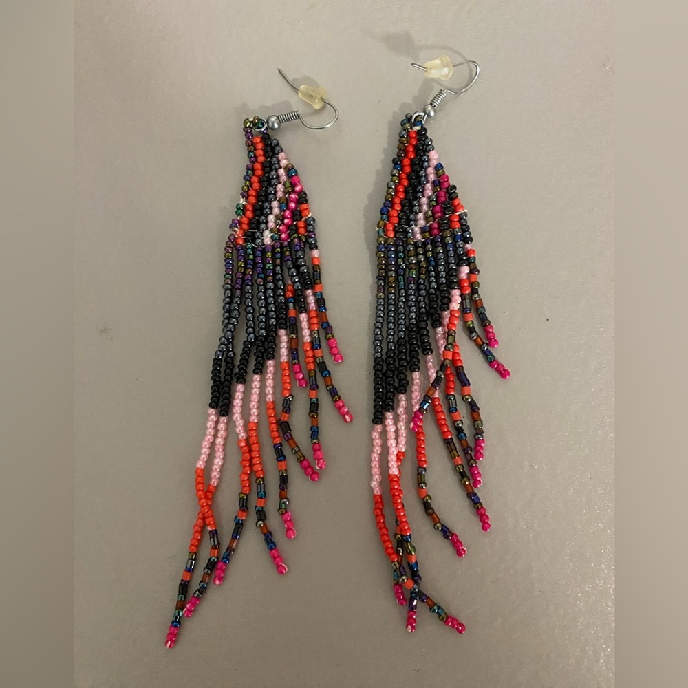 Pink Bead Earrings